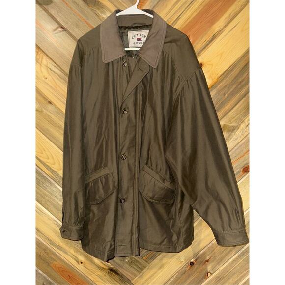 Cutter & Buck Men's Canvas Type Jacket. Size L. Brown. Cotton/Nylon Zip/Snap - Picture 1 of 7